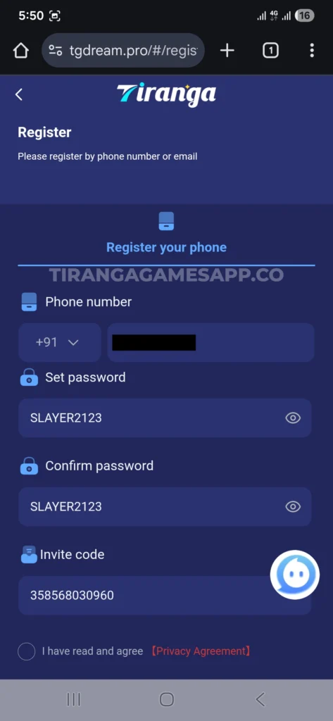 tiranga-game-register-page